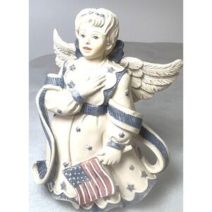 Sardhs Sarahs Angels Payton Patriotic Angel Figurine‎ American Flag Grannycore
